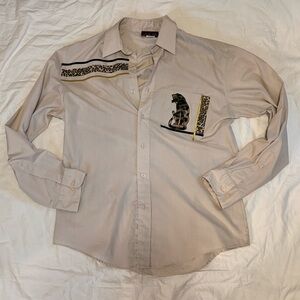 Vintage Leopard Button down shirt / M